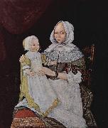 unknow artist Portrat der Mrs. Elisabeth Freake und ihrer Tochter Mary oil painting on canvas
